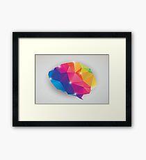 Abstract geometric human brain, triangles, creativity Framed Print