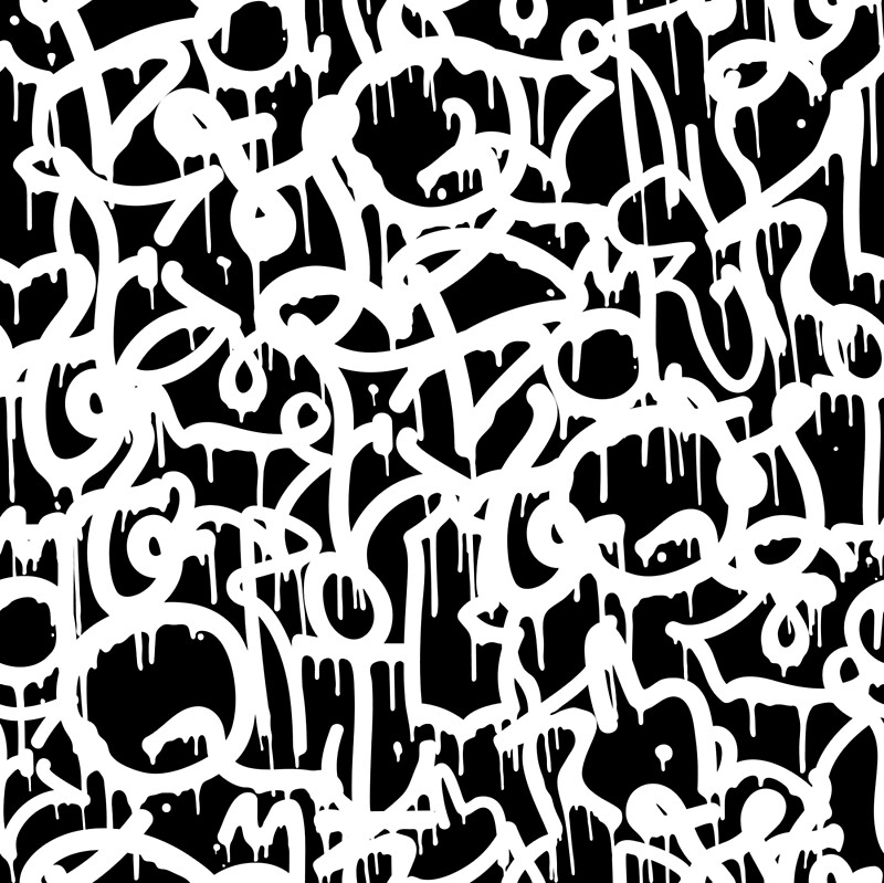 "Black and White Graffiti Pattern" by PRODUCTPICS Redbubble