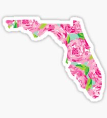 Florida Lilly Pulitzer Roses Sticker