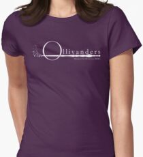 Ollivanders Logo in Weiß Tailliertes T-Shirt