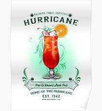 New Orleans Hurricane Cocktail Poster