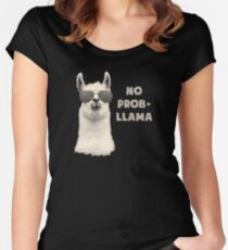 No Problem Llama Tailliertes Rundhals-Shirt