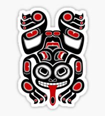 Red and Black Haida Spirit Tree Frog Sticker