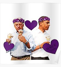 Joe Biden and Barack Obama Eating Ice Cream Poster