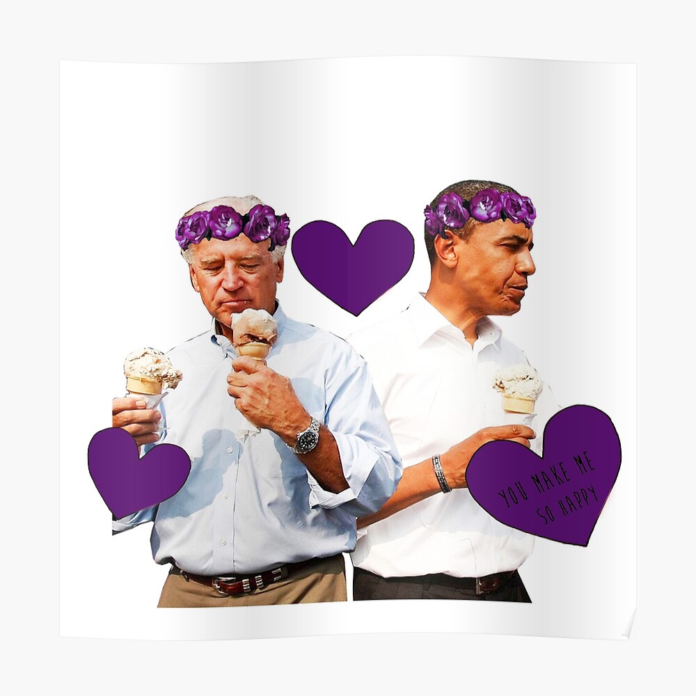 "Joe Biden and Barack Obama Eating Ice Cream" Poster by ...