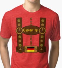 Oktoberfest Lederhosen Funny Tri-blend T-Shirt
