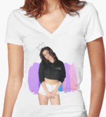 lauren jauregui paint Women's Fitted V-Neck T-Shirt