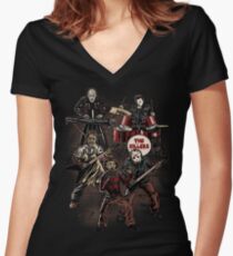 Death Metal Killer Music Horror Women's Fitted V-Neck T-Shirt