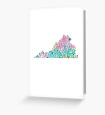 Virginia Lilly Pulitzer Coral Greeting Card