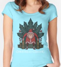 Santa Of Thrones - Christmas Is Coming Women's Fitted Scoop T-Shirt
