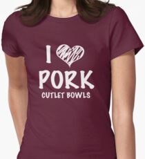 I <3 Pork Cutlet Bowls (Yuri on Ice) Women's Fitted T-Shirt
