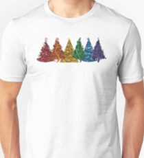 Rainbow Christmas Trees Unisex T-Shirt
