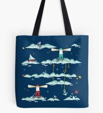 Maritime pattern - I love the Baltic sea - dark blue Tote Bag