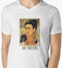 Frida Kahlo Self Portrait Art Matters Men's V-Neck T-Shirt