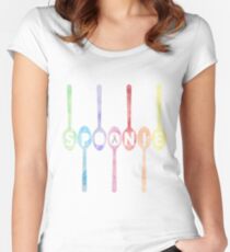 Spoonie Spoons Watercolor Women's Fitted Scoop T-Shirt