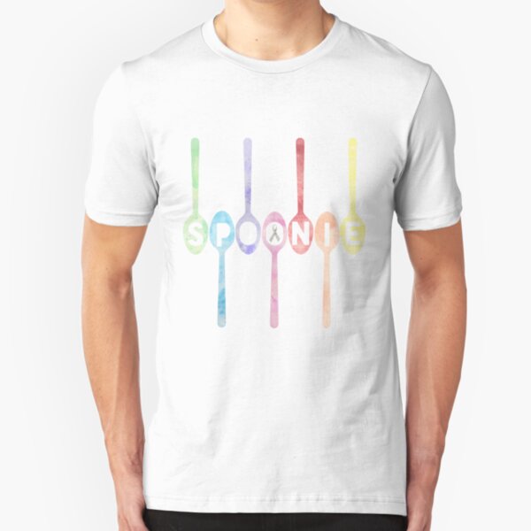 Spoonie Spoons Watercolor Slim Fit T-Shirt