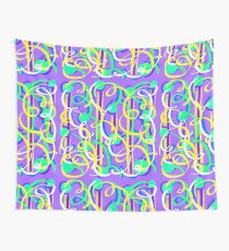 Party Streamers on purple Wall Tapestry