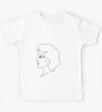 Female Face Minimalistic Kids Tee