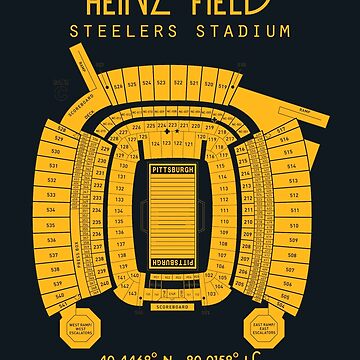 Print of Vintage Heinz Field Seating Chart Seating Chart on 