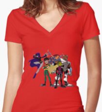 Teen titans Women's Fitted V-Neck T-Shirt