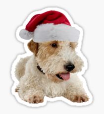 Wire Fox Terrier Santa Claus Merry Christmas Sticker
