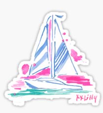 lilly pulitzer sailboat preppy Sticker