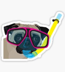 Snorkel Pug, Snorkel Pug! Does whatever a snorkel pug does!!! Sticker