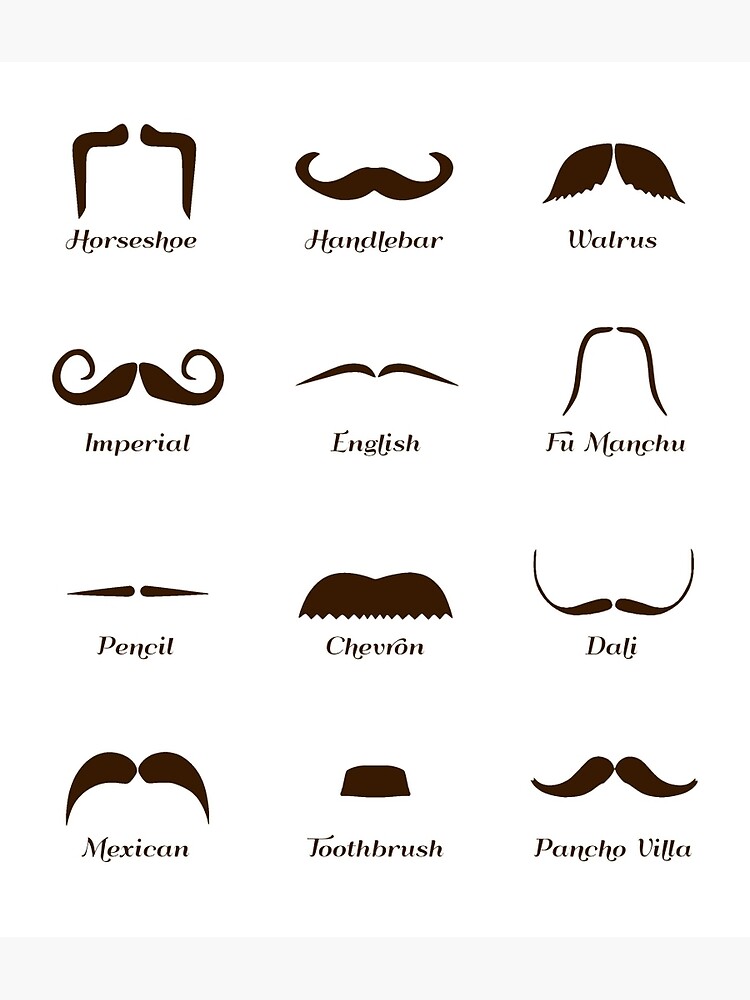 Mustache Style Identification Chart Greeting Card By Theshirtyurt