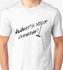 What's Your Damage-Black Unisex T-Shirt