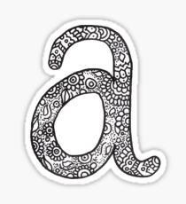 zentangle a: black/white Sticker