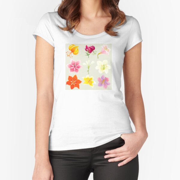 Colorful Lilies Fitted Scoop T-Shirt