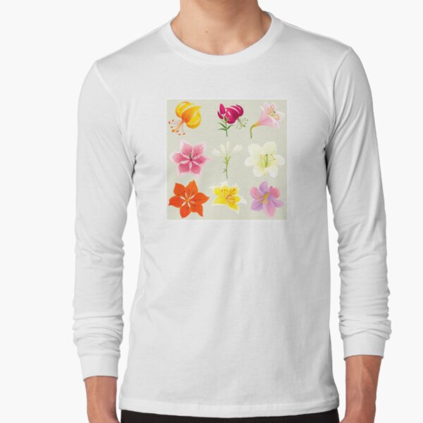 Colorful Lilies Long Sleeve T-Shirt