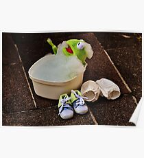Kermit having a bath Poster