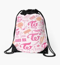 TWICE Doodle Pattern Drawstring Bag