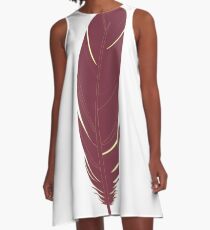 Garnet and Gold Feather A-Line Dress