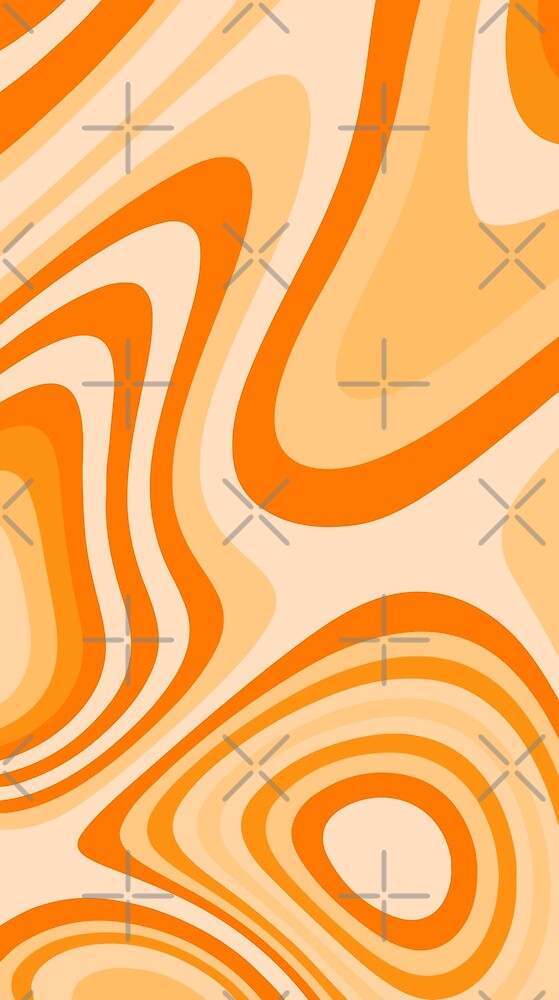 Orange and Cream Abstract Liquid Grooves