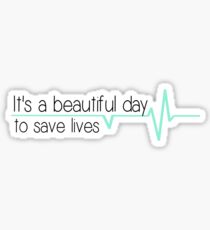 It's a beautiful day to save lives - mint Sticker