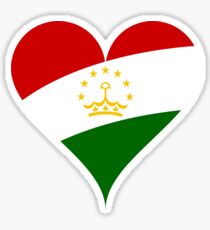 Tajikistan Flag Heart Sticker