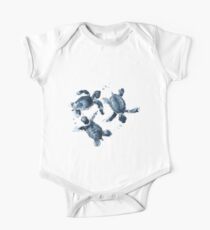Indigo Blue Sea Turtles Baby Body Kurzarm