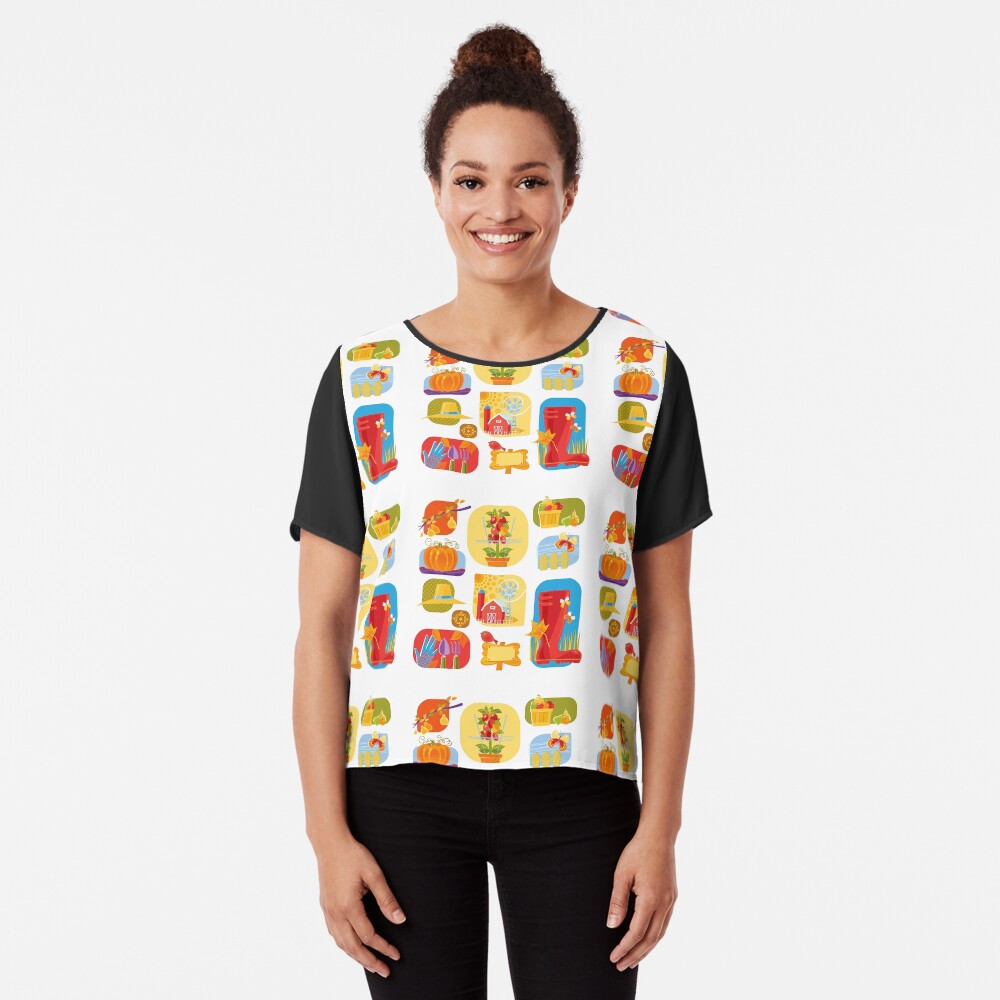 Autumn Farm Chiffon Top