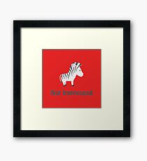 Not Impressed Zebra Framed Print