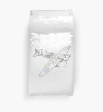 1936 WWII Spitfire Fighter Airplane Duvet Cover