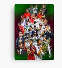 Cristiano Ronaldo (From Sporting de Lisboa Portugal to Real Madrid) + Portugal NT+ trophies Canvas Print