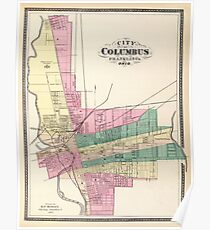 Karte von Columbus 1872 Poster