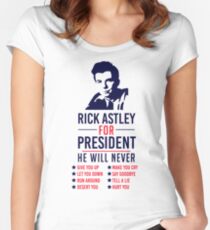 Rick Astley For President Women's Fitted Scoop T-Shirt