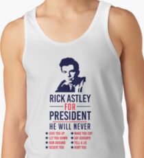 Camiseta de tirantes Rick Astley para presidente