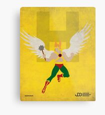 Hawkman - Superhero Minimalist Alphabet Print Art Metal Print