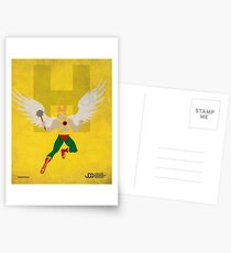 Hawkman - Superhero Minimalist Alphabet Print Art Postcards