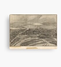 Vintage Pictorial Map of Providence RI (1896) Canvas Print