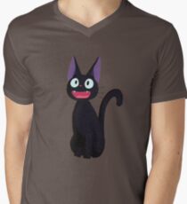 Kiki's Delivery Service Jiji-Studio Ghibli Men's V-Neck T-Shirt